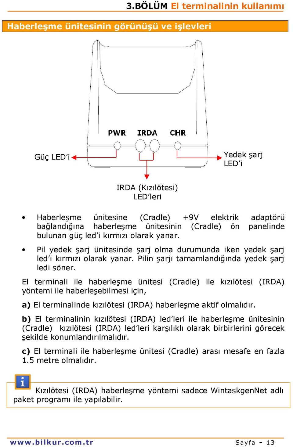 Pilin şarjı tamamlandığında yedek şarj ledi söner.