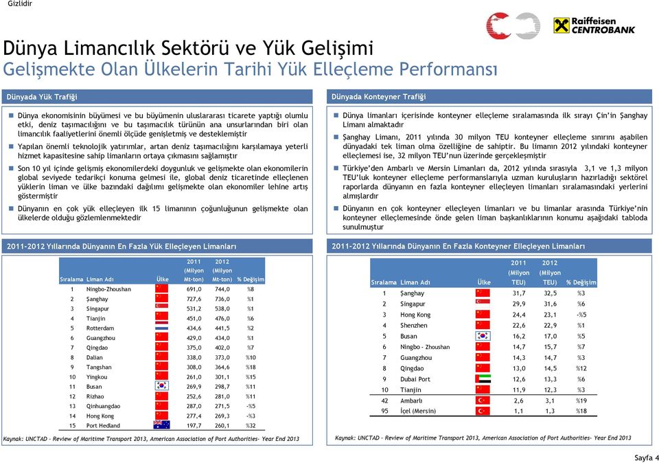 artan deniz taşımacılığını karşılamaya yeterli hizmet kapasitesine sahip limanların ortaya çıkmasını sağlamıştır Son 10 yıl içinde gelişmiş ekonomilerdeki doygunluk ve gelişmekte olan ekonomilerin