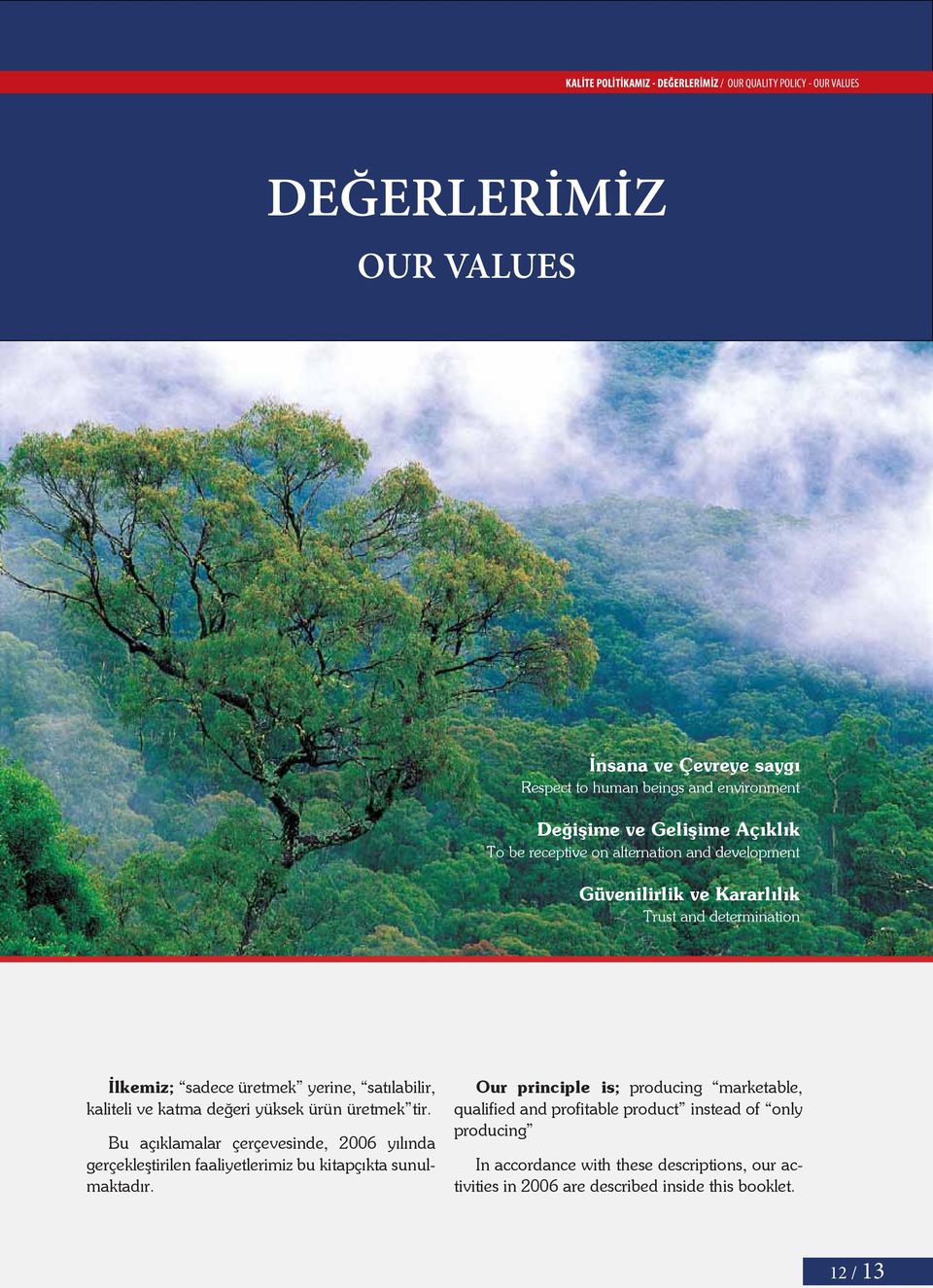 katma değeri yüksek ürün üretmek tir. Bu açıklamalar çerçevesinde, 2006 yılında gerçekleştirilen faaliyetlerimiz bu kitapçıkta sunulmaktadır.