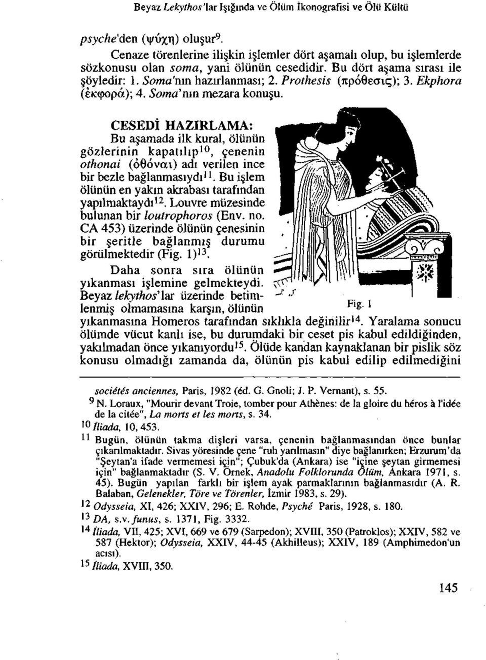 Prothesis (rcpobeaiq); 3. Ekphora (ekcpopa); 4. Soma'mn mezara konu u.