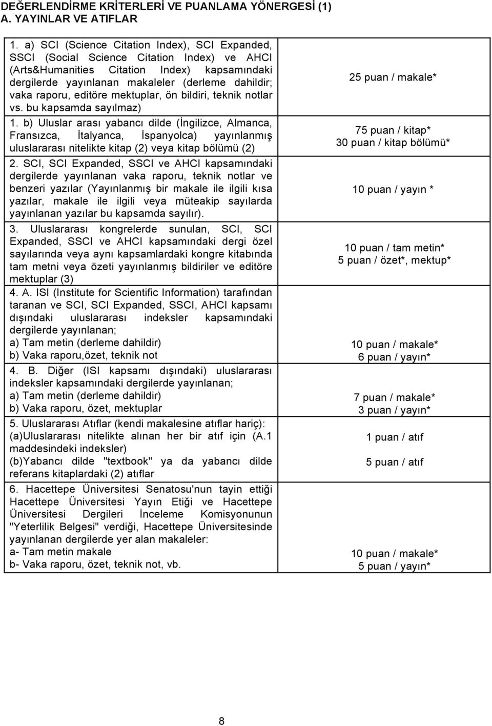 raporu, editöre mektuplar, ön bildiri, teknik notlar vs. bu kapsamda sayılmaz) 1.