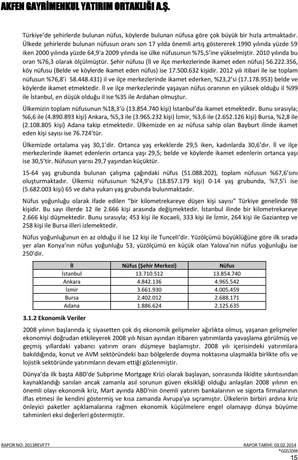 2010 yılında bu oran %76,3 olarak ölçülmüştür. Şehir nüfusu (İl ve ilçe merkezlerinde ikamet eden nüfus) 56.222.356, köy nüfusu (Belde ve köylerde ikamet eden nüfus) ise 17.500.632 kişidir.