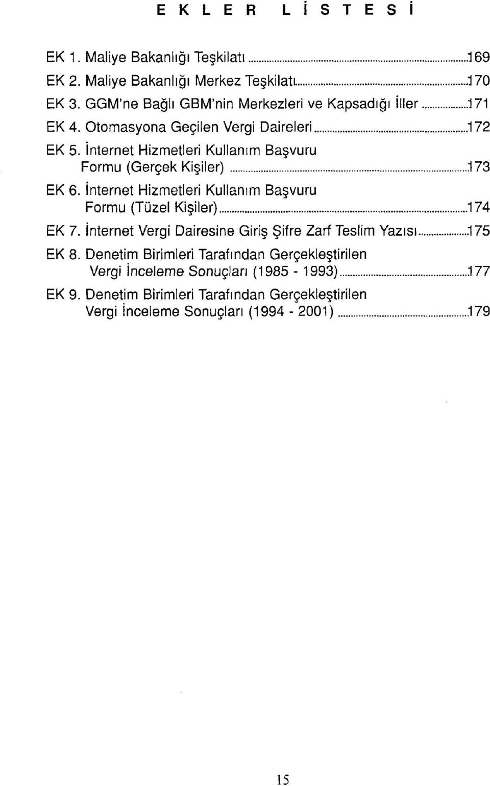 İnternet Hizmetleri Kullanım Başvuru Formu (Gerçek Kişiler) 173 EK 6. İnternet Hizmetleri Kullanım Başvuru Formu (Tüzel Kişiler) 174 EK 7.