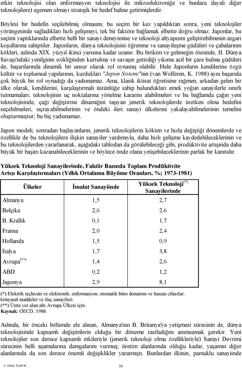 Japonlar, bu seçimi yaptıklarında elbette belli bir sanayi deneyimine ve teknoloji altyapısını geliştirebilmenin asgari koşullarına sahiptiler.