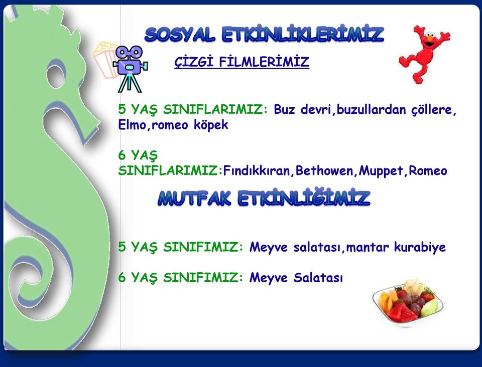 SINIFLARIMIZ:Fındıkkıran,Bethowen,Muppet,Romeo 5 YAŞ