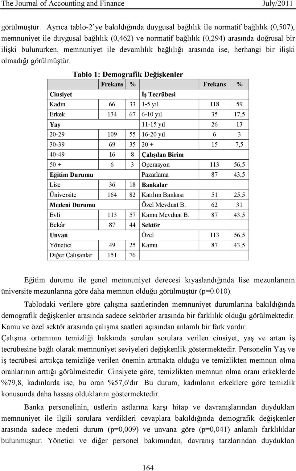 memnuniyet ile devamlılık bağlılığı arasında ise, herhangi bir ilişki olmadığı görülmüştür.