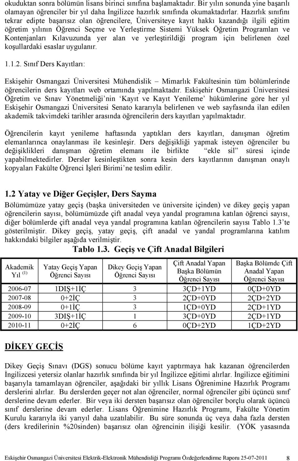 Kontenjanları Kılavuzunda yer alan ve yerleştirildiği program için belirlenen özel koşullardaki esaslar uygulanır. 1.1.2.