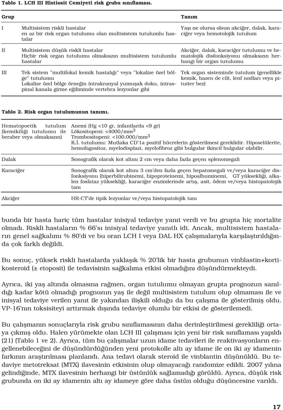 tutulumlu hastalar Tek sistem multifokal kemik hastal veya lokalize özel bölge tutulumu Lokalize özel bölge örne in intrakranyal yumuflak doku, intraspinal kanala girme e iliminde vertebra lezyonlar