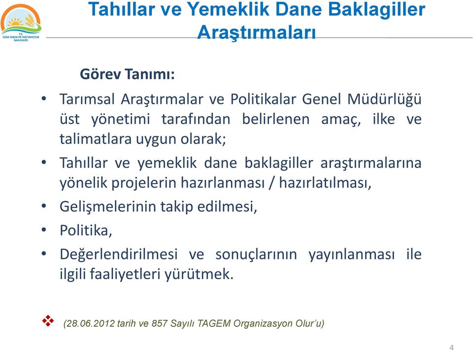 yönelik projelerin hazırlanması / hazırlatılması, Gelişmelerinin takip edilmesi, Politika, Görev Tanımı: