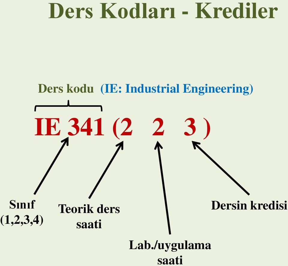 (2 2 3 ) Sınıf (1,2,3,4) Teorik ders