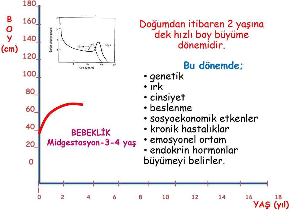 Bu dönemde; genetik ırk cinsiyet beslenme sosyoekonomik etkenler kronik