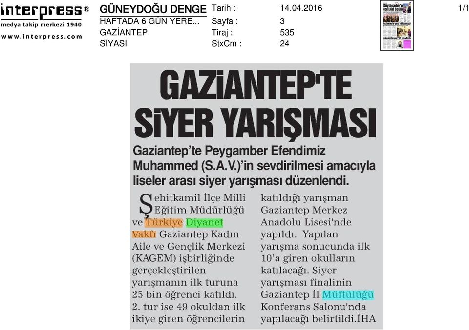 .. Sayfa : 3 GAZİANTEP