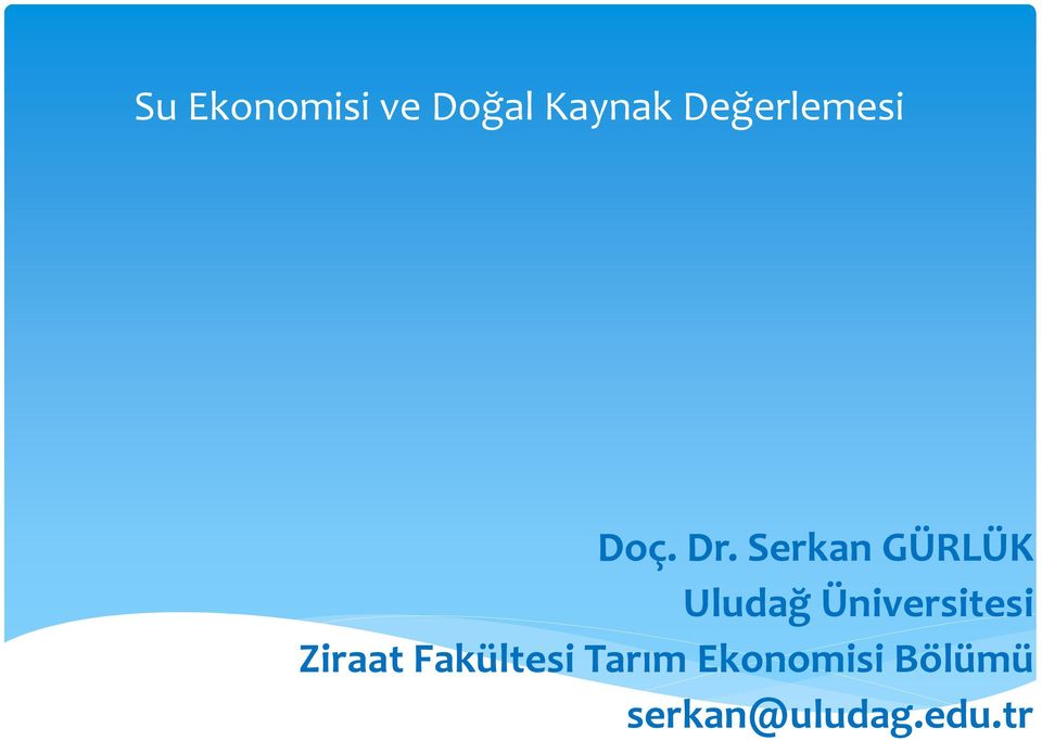 Serkan GÜRLÜK Uludağ Üniversitesi