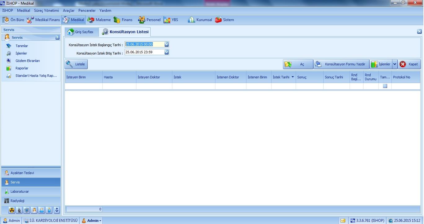Şekil 22: KONSÜLTASYON LİSTESİ 1.3.1.7.