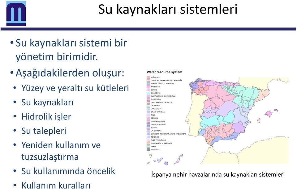 Hidrolik işler Su talepleri Yeniden kullanım ve tuzsuzlaştırma Su