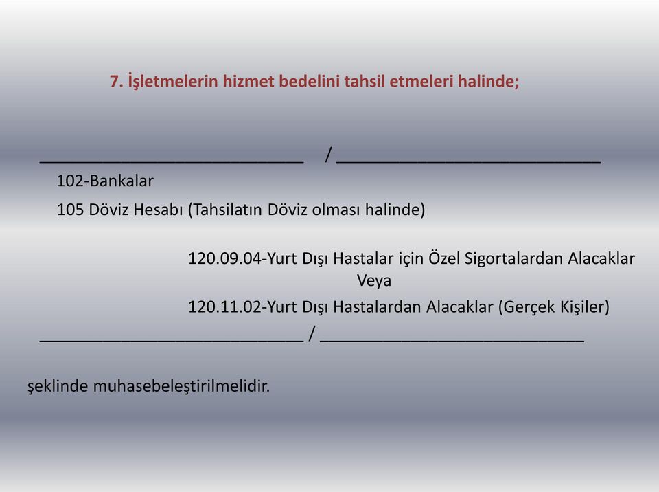 04-Yurt Dışı Hastalar için Özel Sigortalardan Alacaklar Veya 120.11.