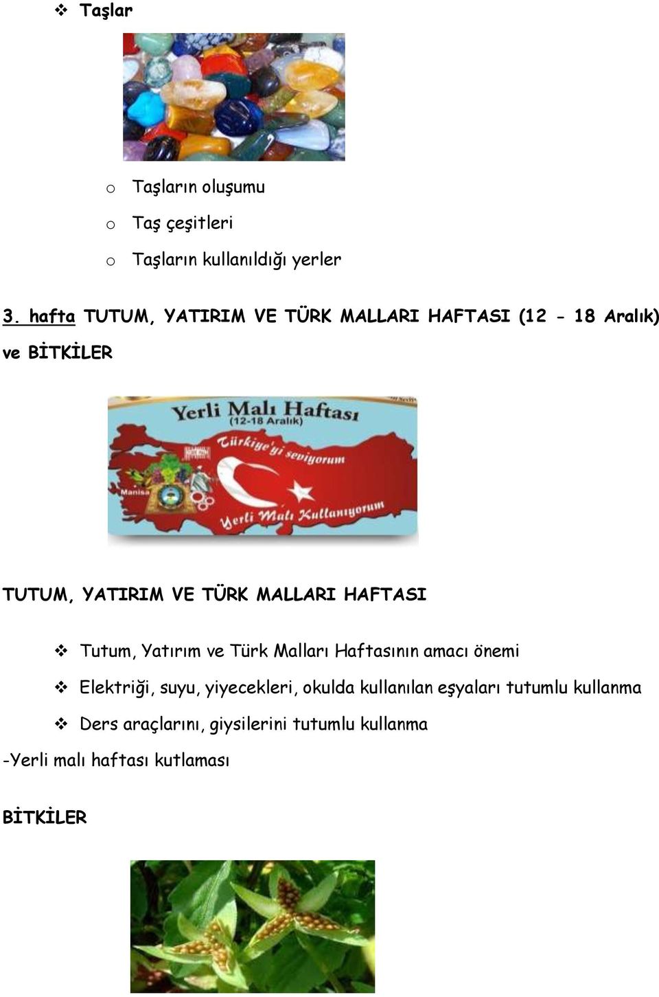 MALLARI HAFTASI Tutum, Yatırım ve Türk Malları Haftasının amacı önemi Elektriği, suyu, yiyecekleri,