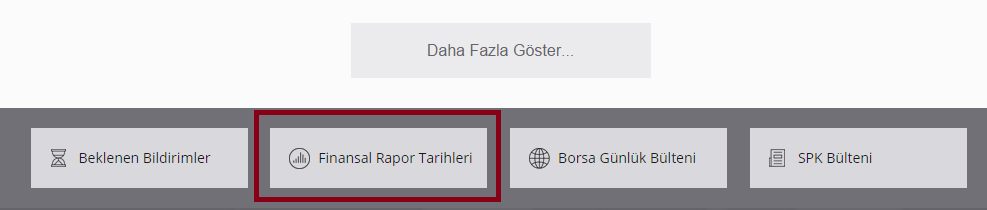 KAP üyesi şirketlerin finansal tablolarını KAP ta ilan etmesi gereken son tarihlere ilişkin excel dosyasına Finansal Rapor Tarihleri