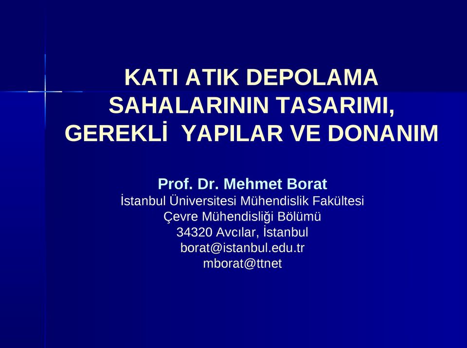 Mehmet Borat İstanbul Üniversitesi Mühendislik