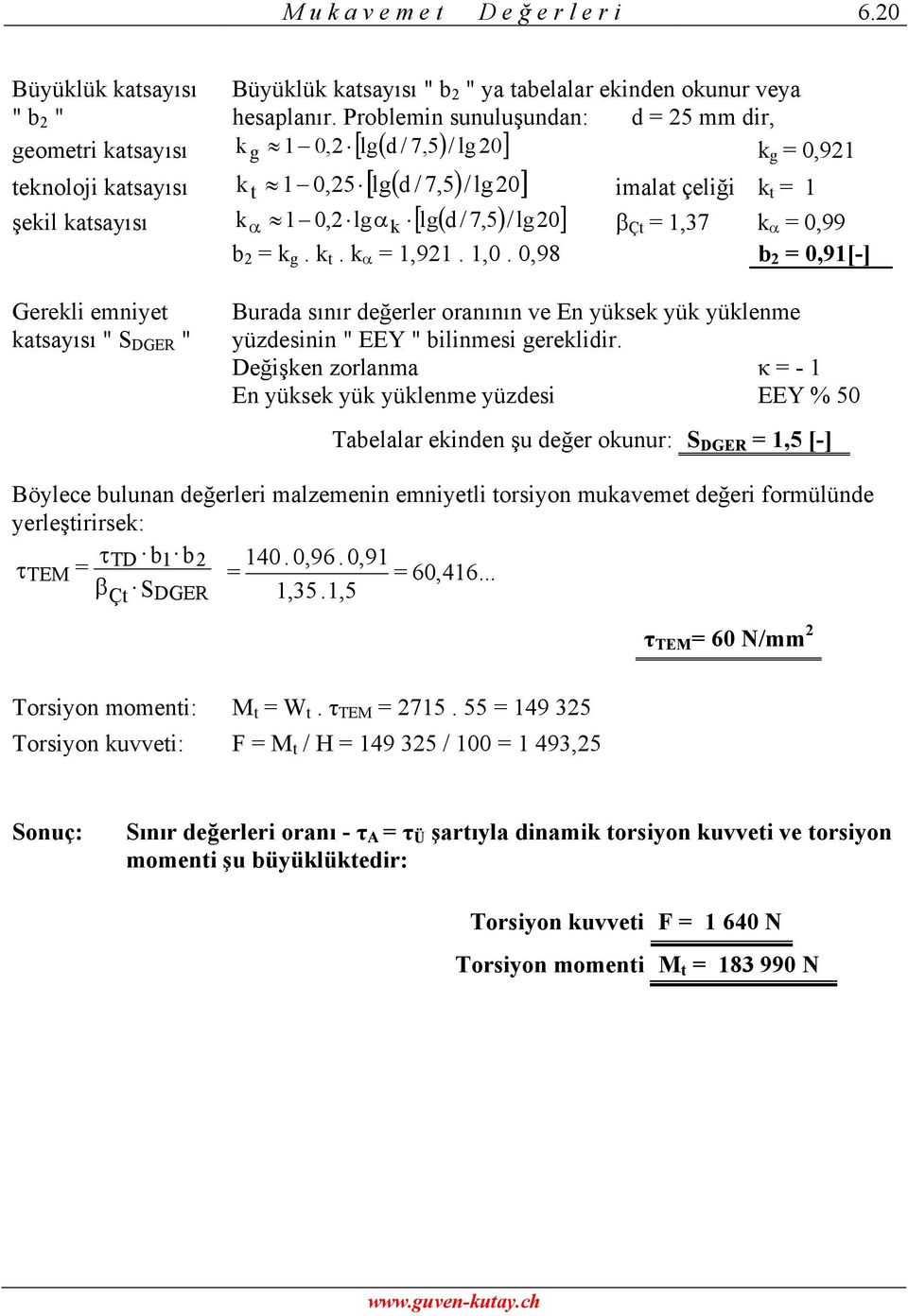 imalat çeliği k t α β,37 k α 0,99 b k g. k t. k α,9.,0.