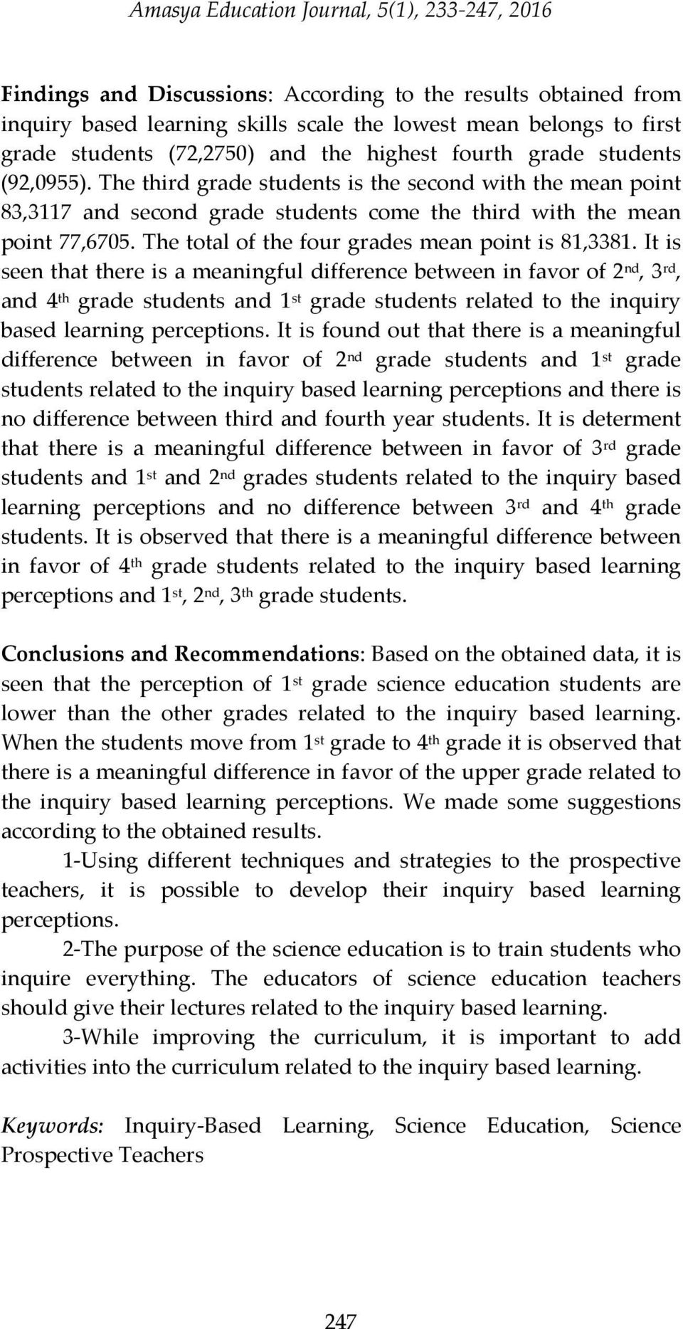 The total of the four grades mean point is 81,3381.