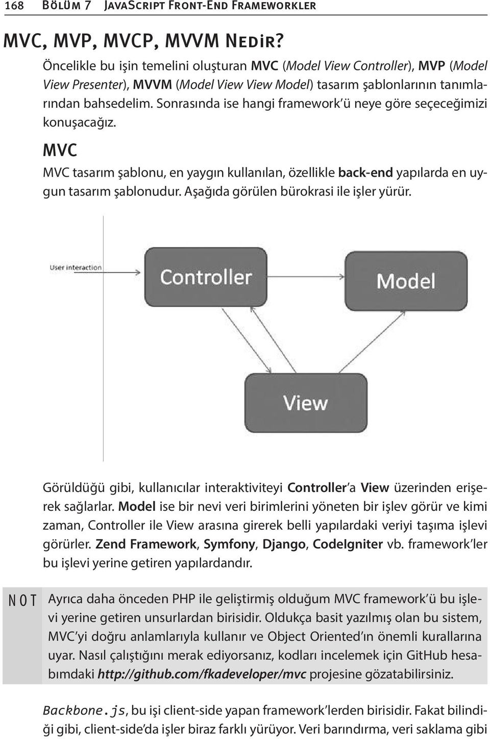 Sonrasında ise hangi framework ü neye göre seçeceğimizi konuşacağız. MVC MVC tasarım şablonu, en yaygın kullanılan, özellikle back-end yapılarda en uygun tasarım şablonudur.