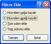 ġekil 5.1 de 3x2 lik yani iki satır ve üç sütundan oluģan tablonun oluģturulması sağlandı.