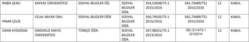 SOSYAL SOSYAL PINAR ÇELİK OKAN AYDOĞAN