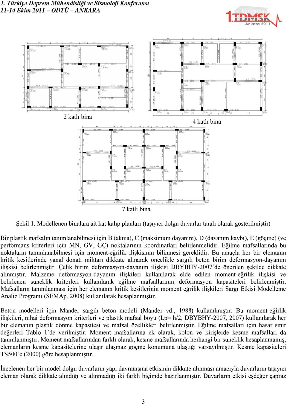 (göçme) (ve performans kriterleri için MN, GV, GÇ) noktalarının koordinatları belirlenmelidir. Eğilme mafsallarında bu noktaların tanımlanabilmesi için moment-eğrilik ilişkisinin bilinmesi gereklidir.