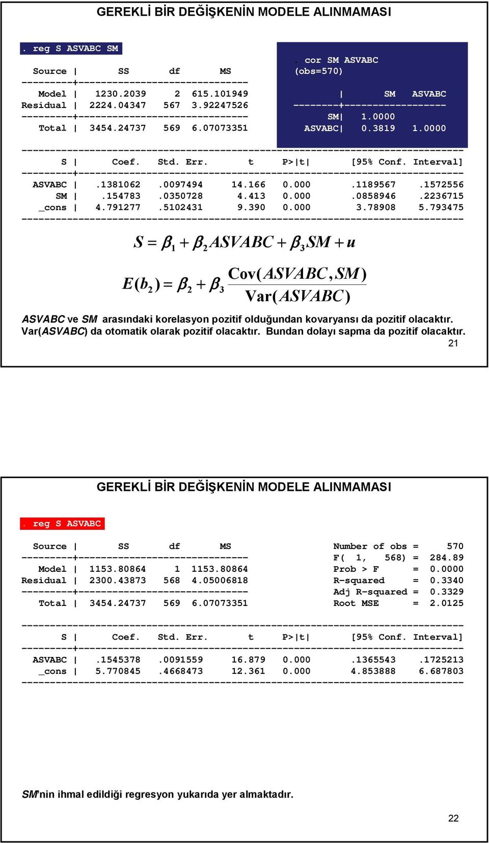 4737 569 6.07073351 ASVABC Root 0.3819 MSE 1.0000 = 1.9805 ------------------------------------------------------------------------------ S Coef. Std. Err. t P> t [95% Conf.