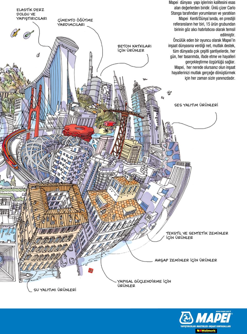 Öncülük eden bir oyuncu olarak Mapei in inşaat dünyasına verdiği net, mutlak destek, tüm dünyada çok çeşitli şantiyelerde, her gün, her tasarımda, ifade etme ve hayalleri gerçekleştirme özgürlüğü