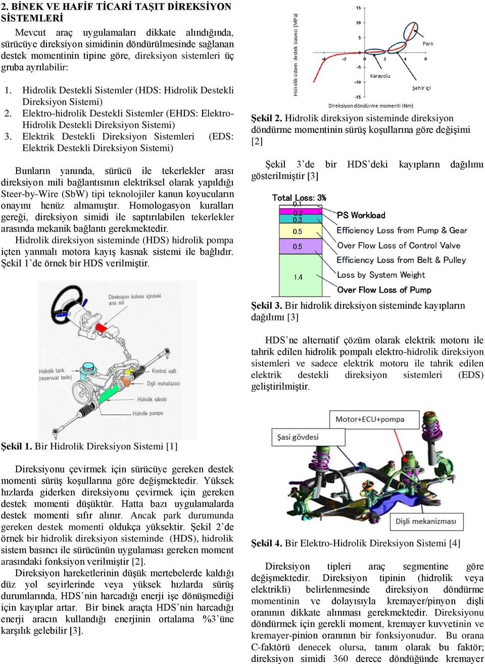 Elektrik Destekli Sistemleri (EDS: Elektrik Destekli Sistemi) Bunların yanında, sürücü ile tekerlekler arası direksiyon mili bağlantısının elektriksel olarak yapıldığı Steer-by-Wire (SbW) tipi