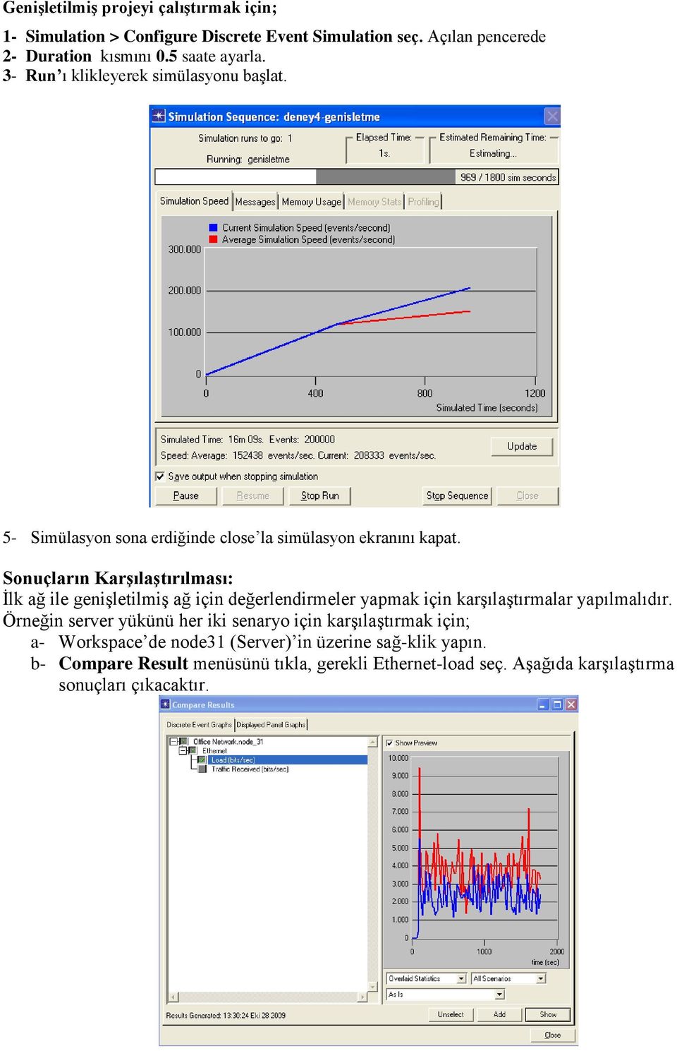 Sonuçların Karşılaştırılması: İlk ağ ile genişletilmiş ağ için değerlendirmeler yapmak için karşılaştırmalar yapılmalıdır.