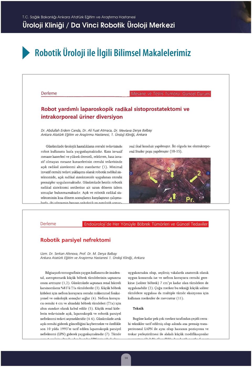 Üroloji Kliniği, Ankara Bilgisayarlı tomografinin yaygın kullanımı ile insidental, asemptomatik küçük böbrek tümörlerinin saptanma oranı artmıştır (1,2).