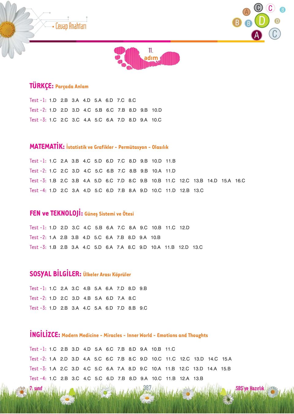 D 6.C 7.D 8.C 9.B 10.B 11.C 12.C 13.B 14.D 15.A 16.C Test -4: 1.D 2.C 3.A 4.D 5.C 6.D 7.B 8.A 9.D 10.C 11.D 12.B 13.C FEN ve TEKNOLOJÝ: Güneþ Sistemi ve Ötesi Test -1: 1.D 2.D 3.C 4.C 5.B 6.A 7.C 8.