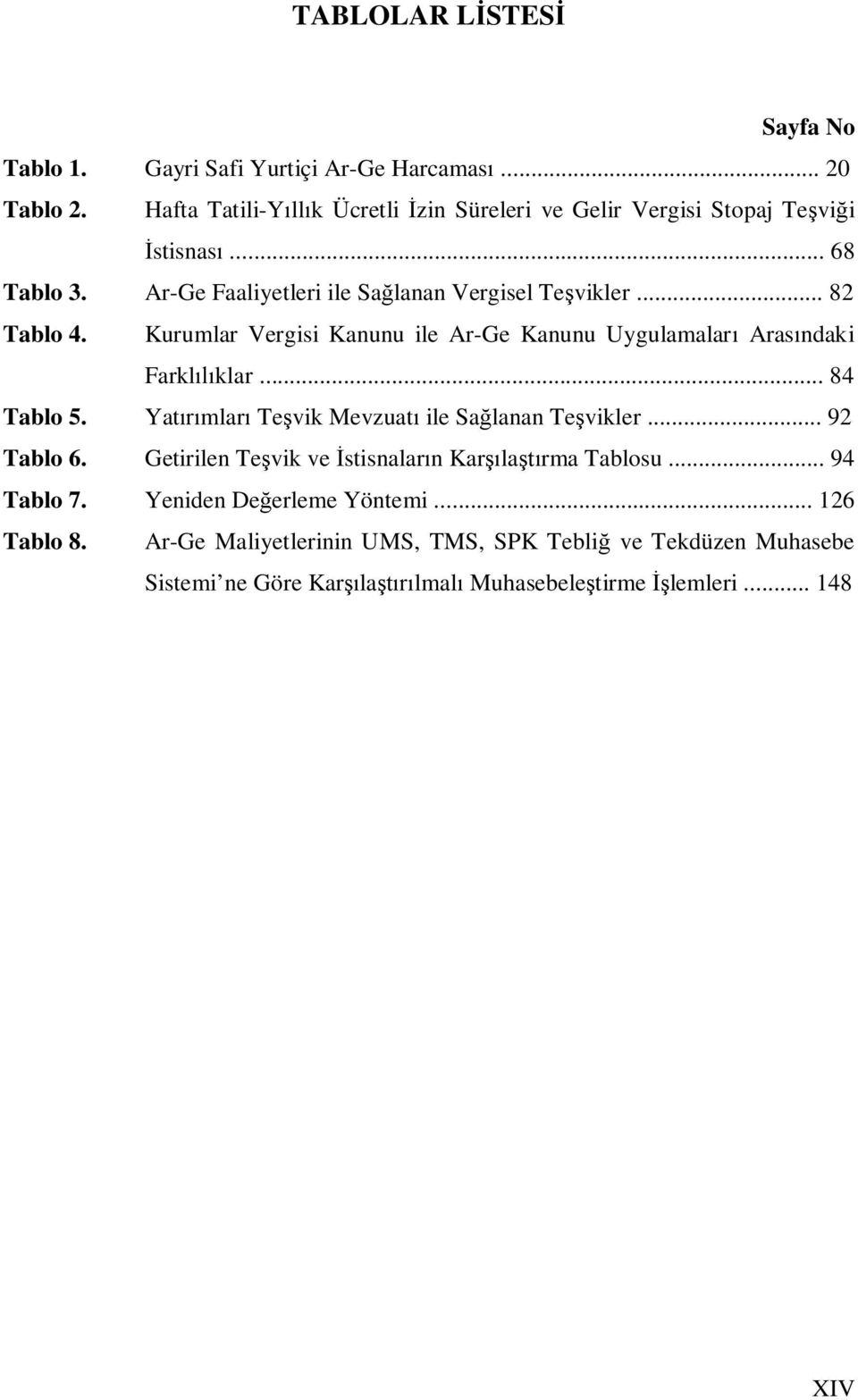 Kurumlar Vergisi Kanunu ile Ar-Ge Kanunu Uygulamaları Arasındaki Farklılıklar... 84 Tablo 5. Yatırımları Teşvik Mevzuatı ile Sağlanan Teşvikler... 92 Tablo 6.