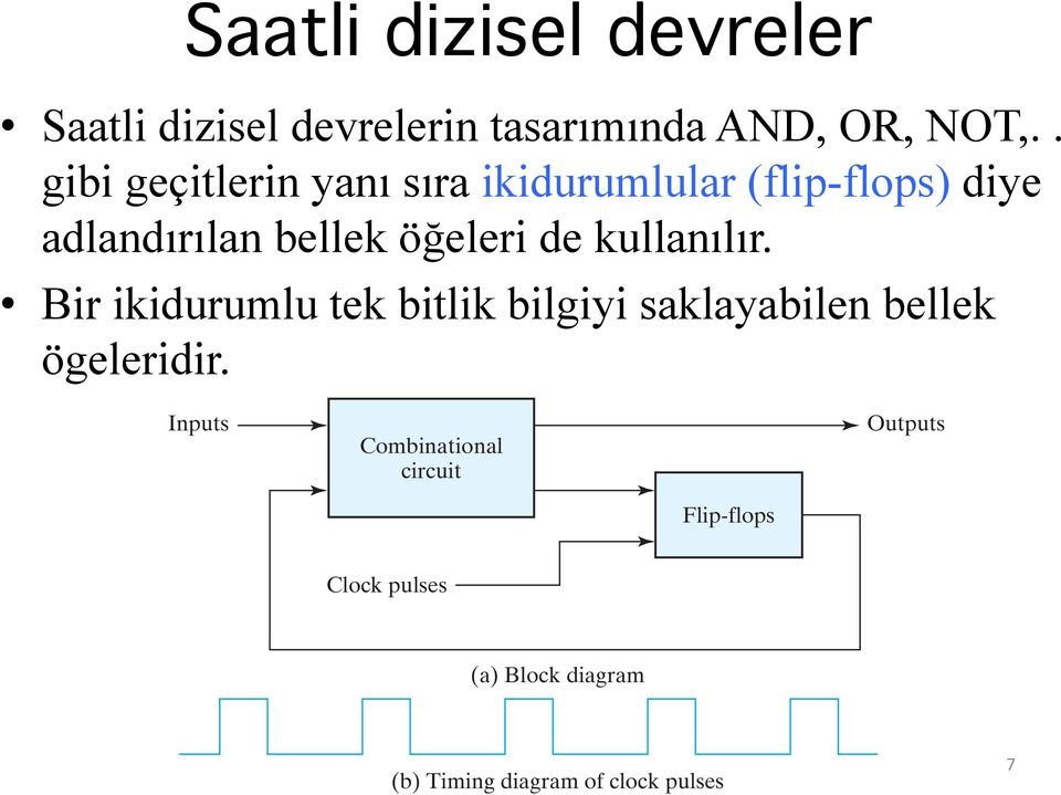 Bir ikidurulu tek bitlik bilgiyi saklayabilen bellek ögeleridir.