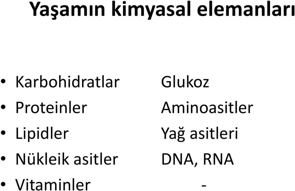 Aminoasitler Lipidler Yağ