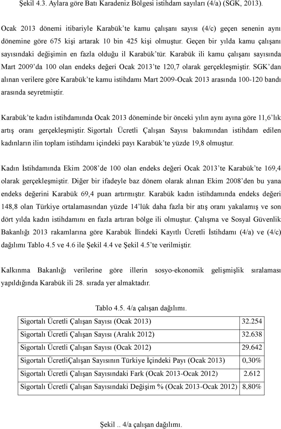 Geçen bir yılda kamu çalışanı sayısındaki değişimin en fazla olduğu il Karabük tür. Karabük ili kamu çalışanı sayısında Mart 2009 da 100 olan endeks değeri Ocak 2013 te 120,7 olarak gerçekleşmiştir.