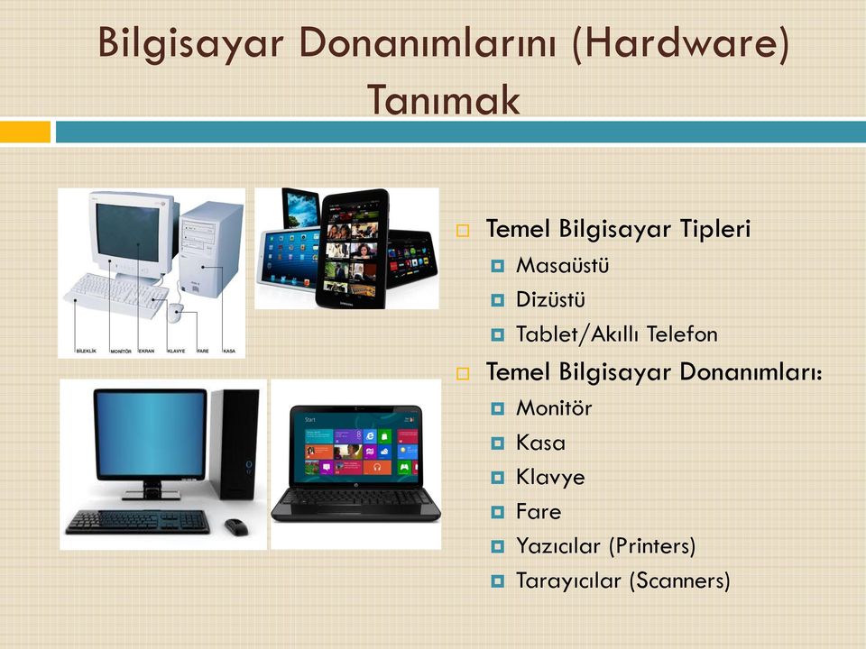 Telefon Temel Bilgisayar Donanımları: Monitör Kasa