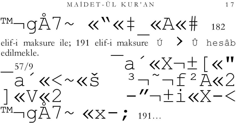 elif-i maksure Ú Û hesâb edilmekle.