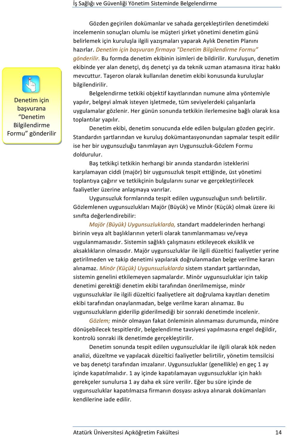 Bu formda denetim ekibinin isimleri de bildirilir. Kuruluşun, denetim ekibinde yer alan denetçi, dış denetçi ya da teknik uzman atamasına itiraz hakkı mevcuttur.