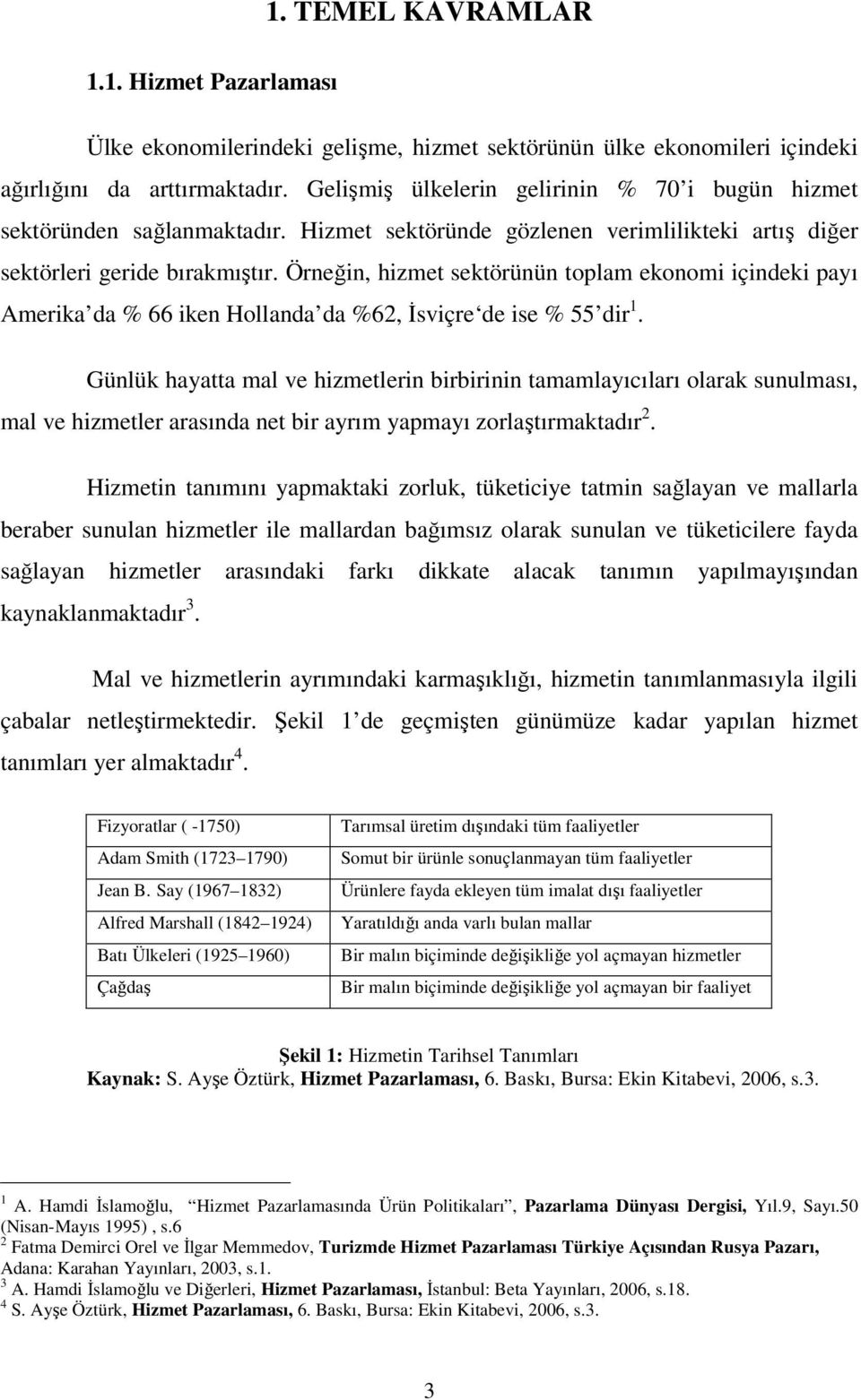 Örneğin, hizmet sektörünün toplam ekonomi içindeki payı Amerika da % 66 iken Hollanda da %62, İsviçre de ise % 55 dir 1.