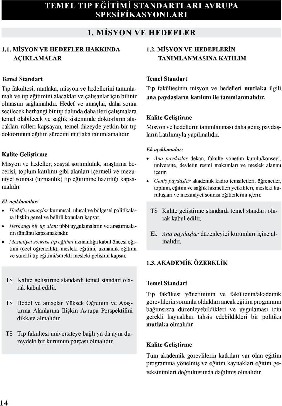 Hedef ve amaçlar, daha sonra seçilecek herhangi bir tıp dalında daha ileri çalışmalara temel olabilecek ve sağlık sisteminde doktorların alacakları rolleri kapsayan, temel düzeyde yetkin bir tıp