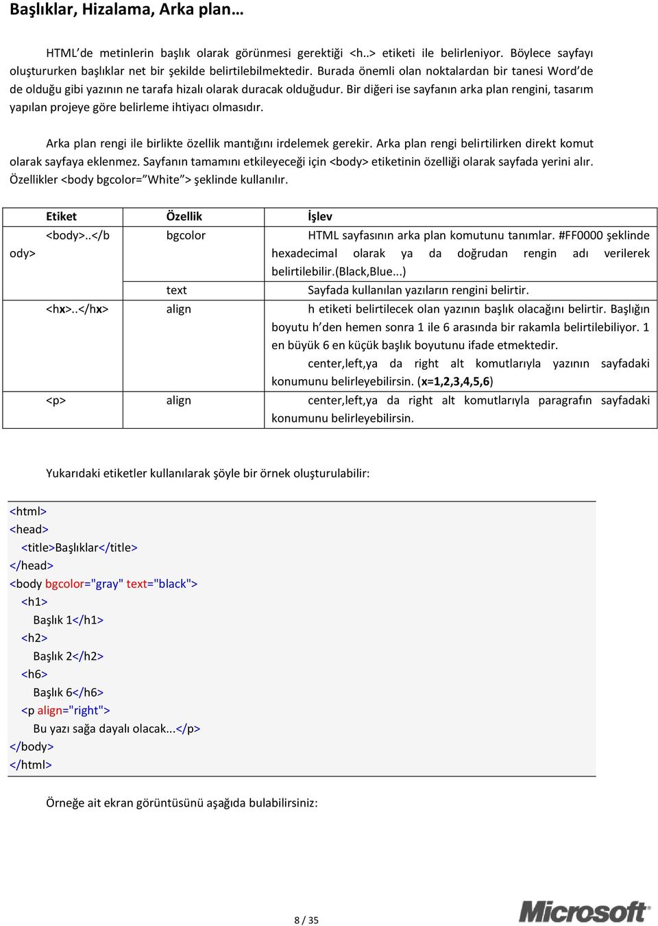 Bir diğeri ise sayfanın arka plan rengini, tasarım yapılan projeye göre belirleme ihtiyacı olmasıdır. Arka plan rengi ile birlikte özellik mantığını irdelemek gerekir.