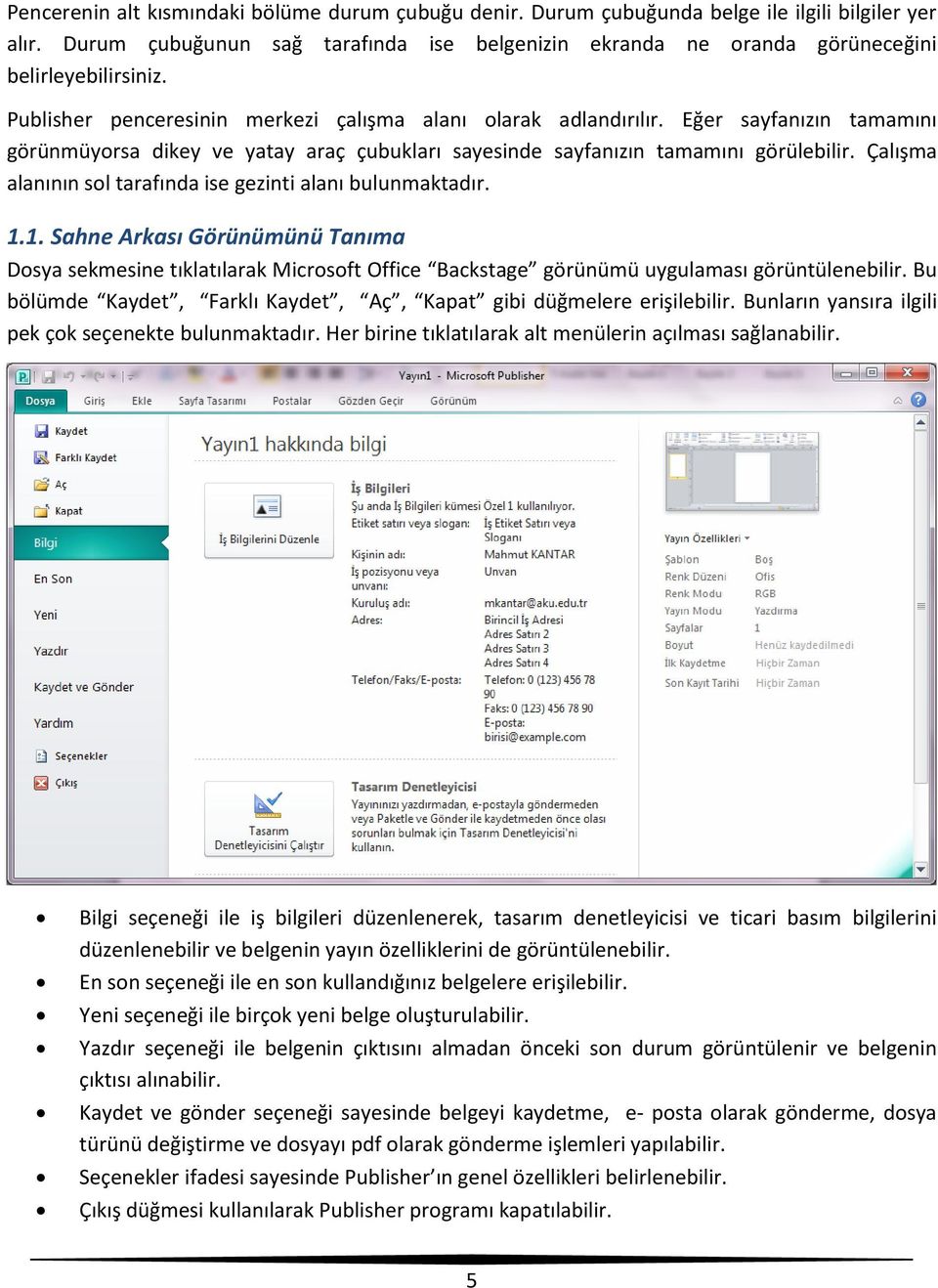 Eğer sayfanızın tamamını görünmüyorsa dikey ve yatay araç çubukları sayesinde sayfanızın tamamını görülebilir. Çalışma alanının sol tarafında ise gezinti alanı bulunmaktadır. 1.