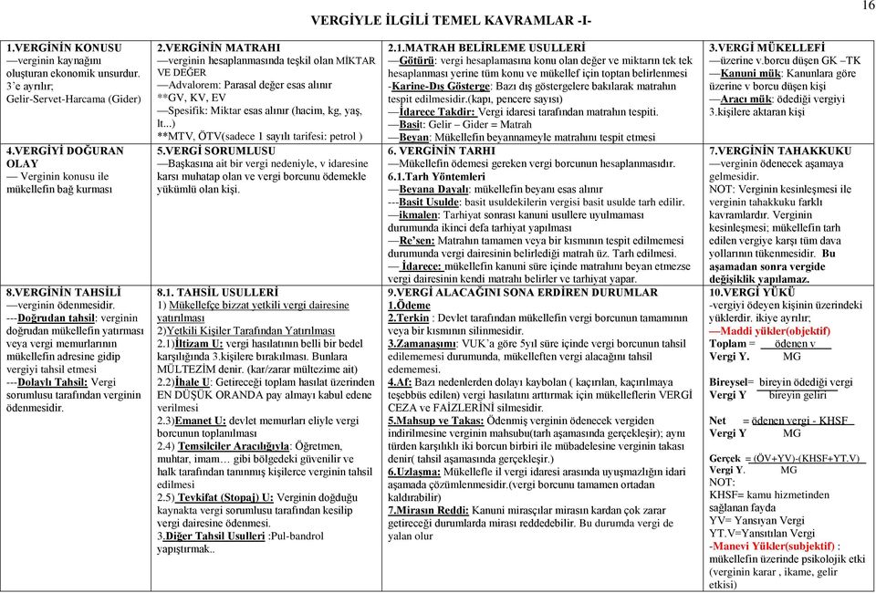 ---Doğrudan tahsil: verginin doğrudan mükellefin yatırması veya vergi memurlarının mükellefin adresine gidip vergiyi tahsil etmesi ---Dolaylı Tahsil: Vergi sorumlusu tarafından verginin ödenmesidir.