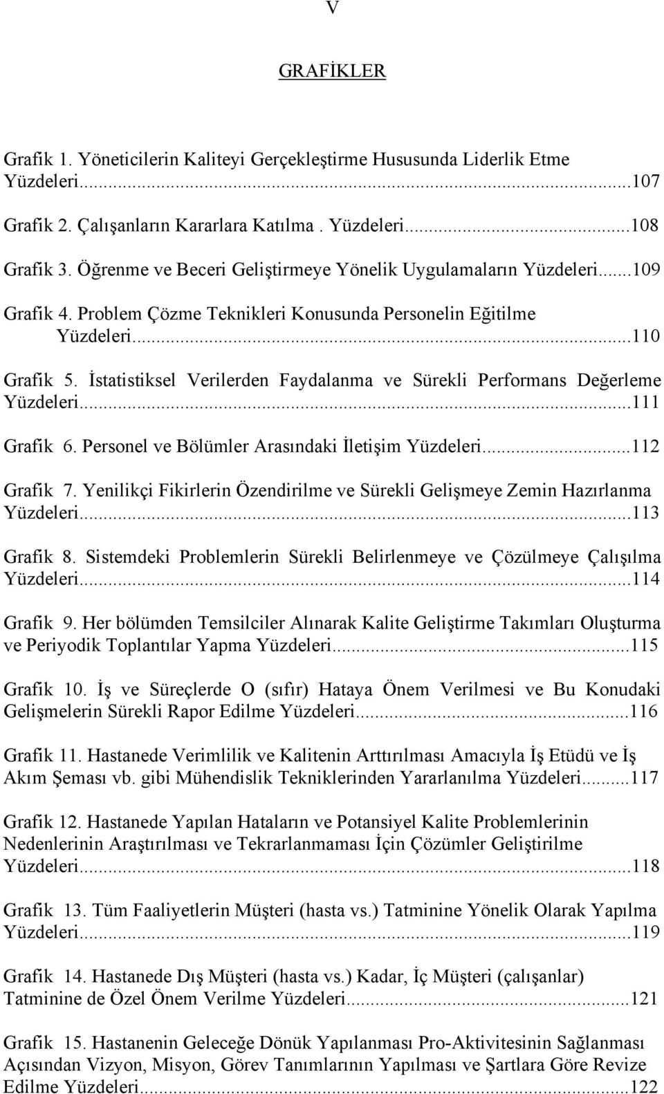 İstatistiksel Verilerden Faydalanma ve Sürekli Performans Değerleme Yüzdeleri...111 Grafik 6. Personel ve Bölümler Arasındaki İletişim Yüzdeleri...112 Grafik 7.