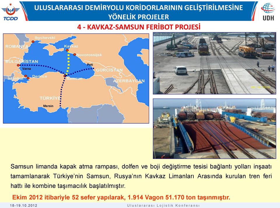 Samsun, Rusya nın Kavkaz Limanları Arasında kurulan tren feri hattı ile kombine