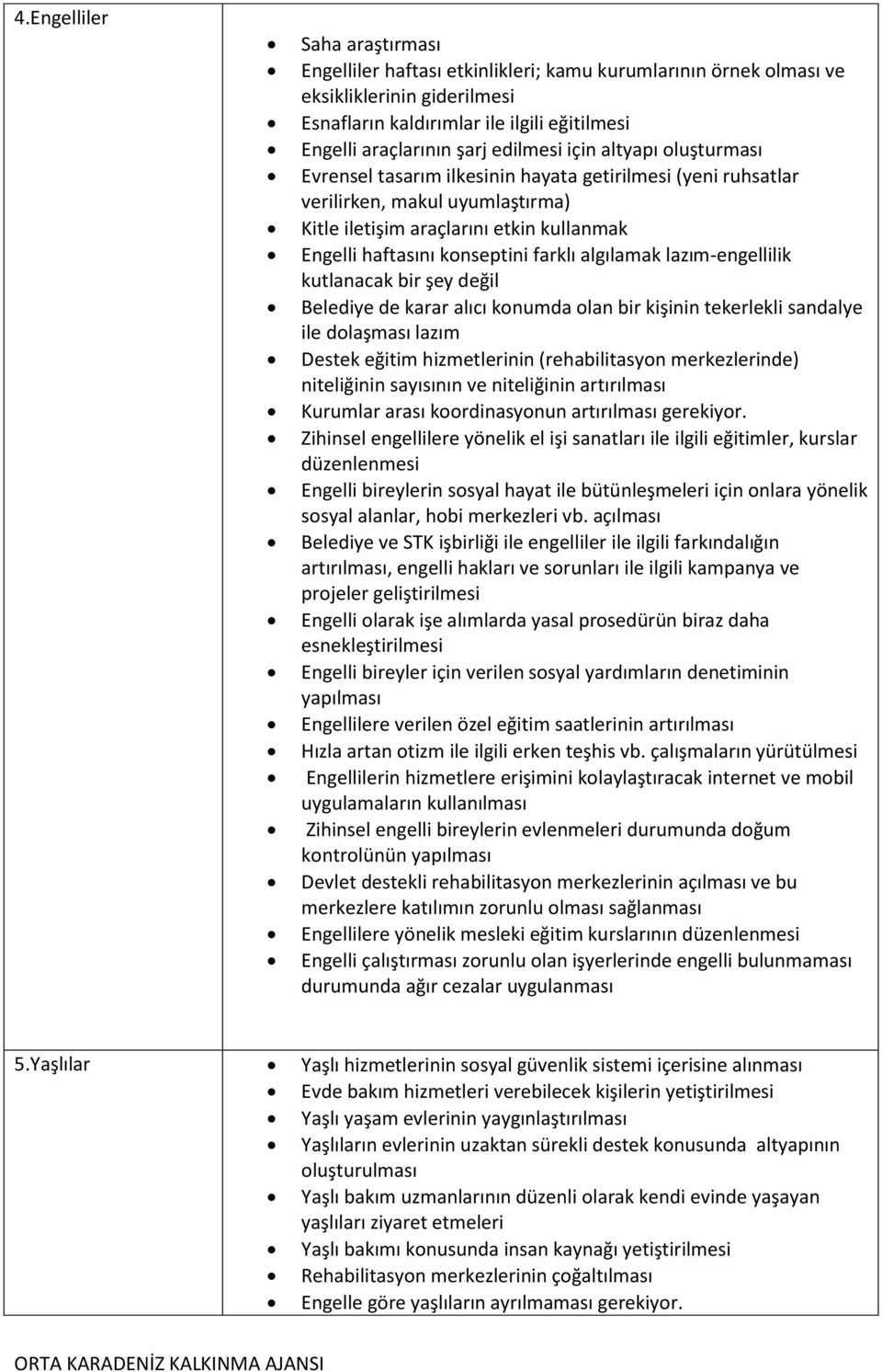 algılamak lazım-engellilik kutlanacak bir şey değil Belediye de karar alıcı konumda olan bir kişinin tekerlekli sandalye ile dolaşması lazım Destek eğitim hizmetlerinin (rehabilitasyon merkezlerinde)